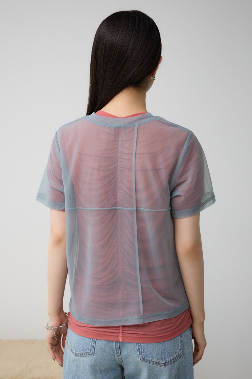 AZUL BY MOUSSY | シアーレイヤードギャザートップス (Tシャツ