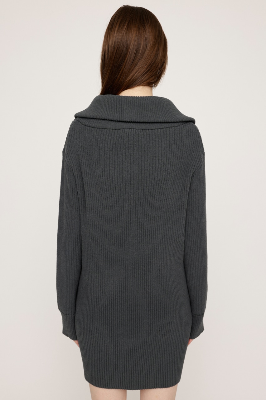 SLY | BIG COLLAR HALF ZIP ショートワンピース (ワンピース(ミニ