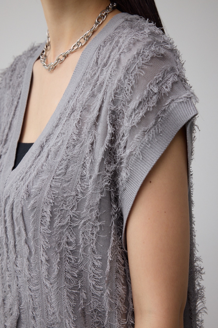 AZUL BY MOUSSY | シアーフリンジニットベスト (タンクトップ ) |SHEL