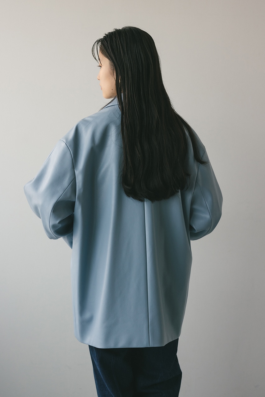 STYLEMIXER | ステンカラーフェイクレザージャケット (ジャケット