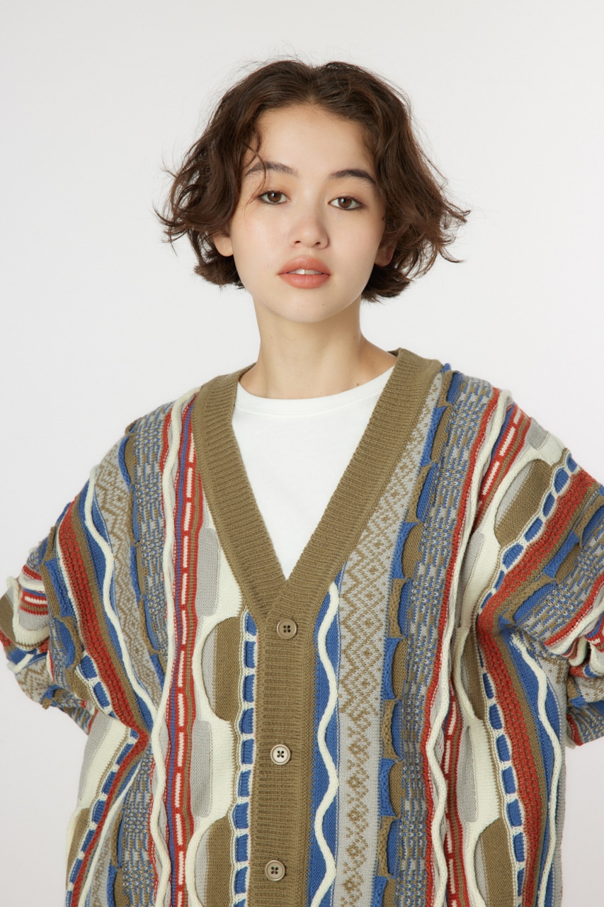 RODEO CROWNS WIDE BOWL | 3Dマルチカラーニットカーディガン