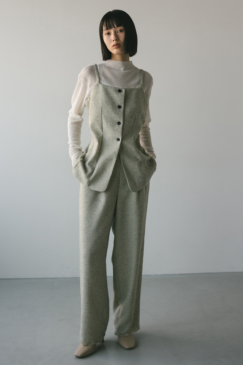 STYLEMIXER | フリンジツイードベスト (キャミソール ) |SHEL'TTER