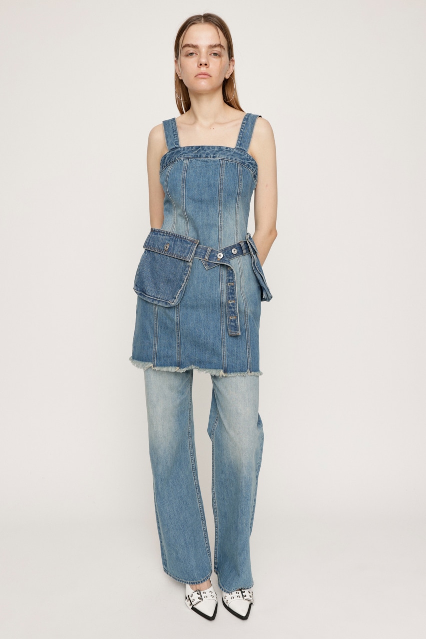SLY | SILAS DENIM S／OP-B (ワンピース(ミニ・ミディアム） ) |SHEL