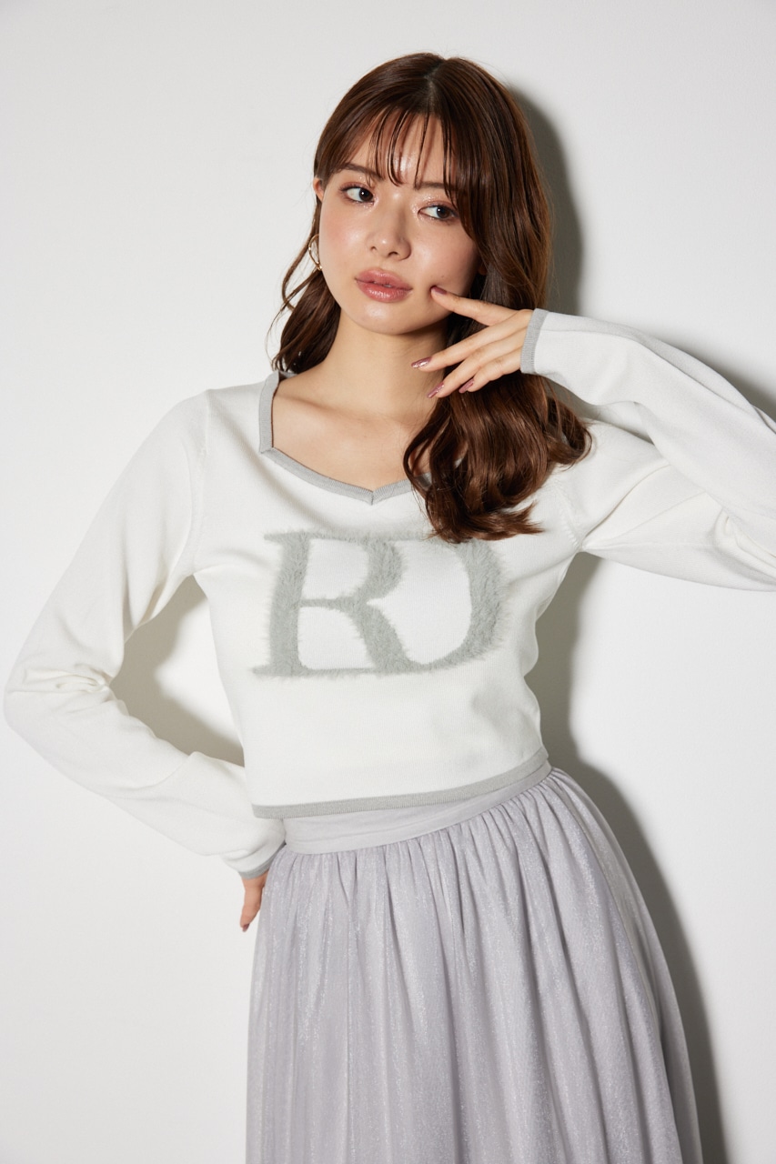 rienda | BIG Rロゴロング スリーブ ニット トップス (ニット ) |SHEL