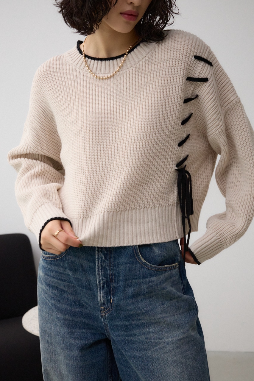 AZUL BY MOUSSY | ステッチデザインニットトップス (ニット ) |SHEL