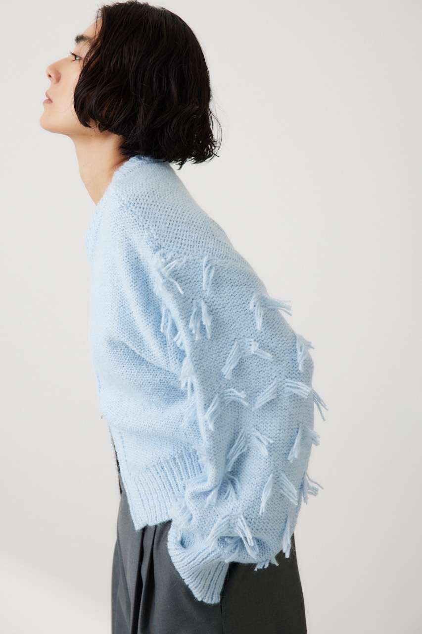 AZUL BY MOUSSY | ポンポンジップニットカーディガン (カーディガン