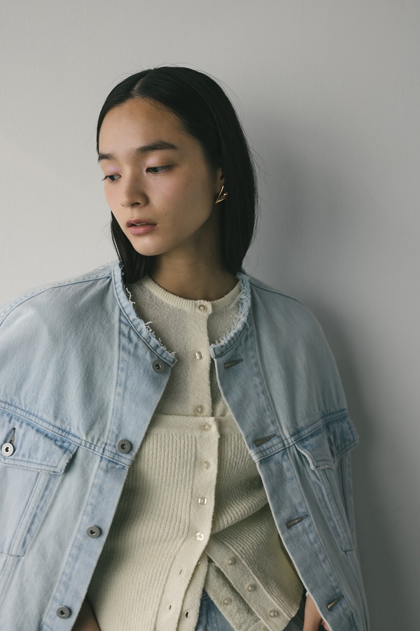 STYLEMIXER | ノーカラーデニムジャケット (デニムジャケット ) |SHEL