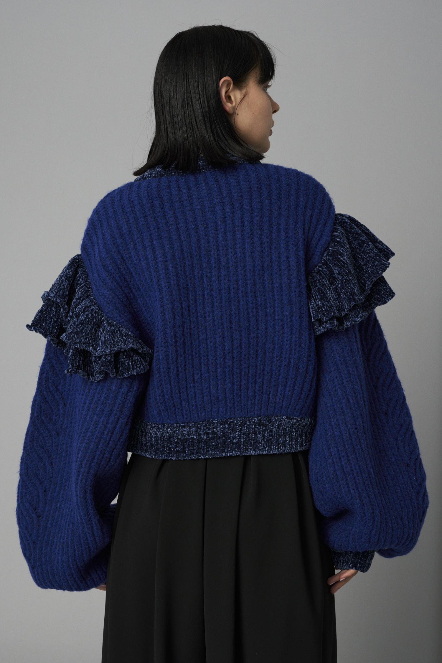 HeRIN.CYE | Frill shoulder cardigan (カーディガン ) |SHEL'TTER