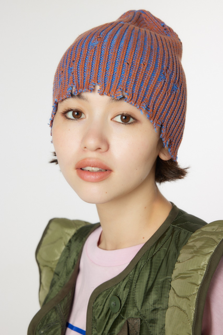 RODEO CROWNS WIDE BOWL | MIXダメージニットビーニー (帽子 ) |SHEL