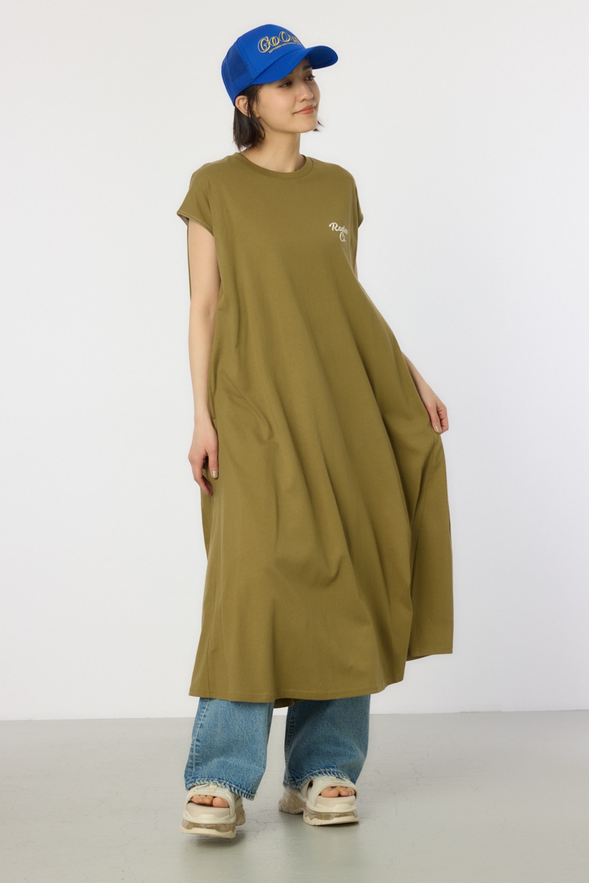 RODEO CROWNS WIDE BOWL | 配色ステッチノースリーブワンピース