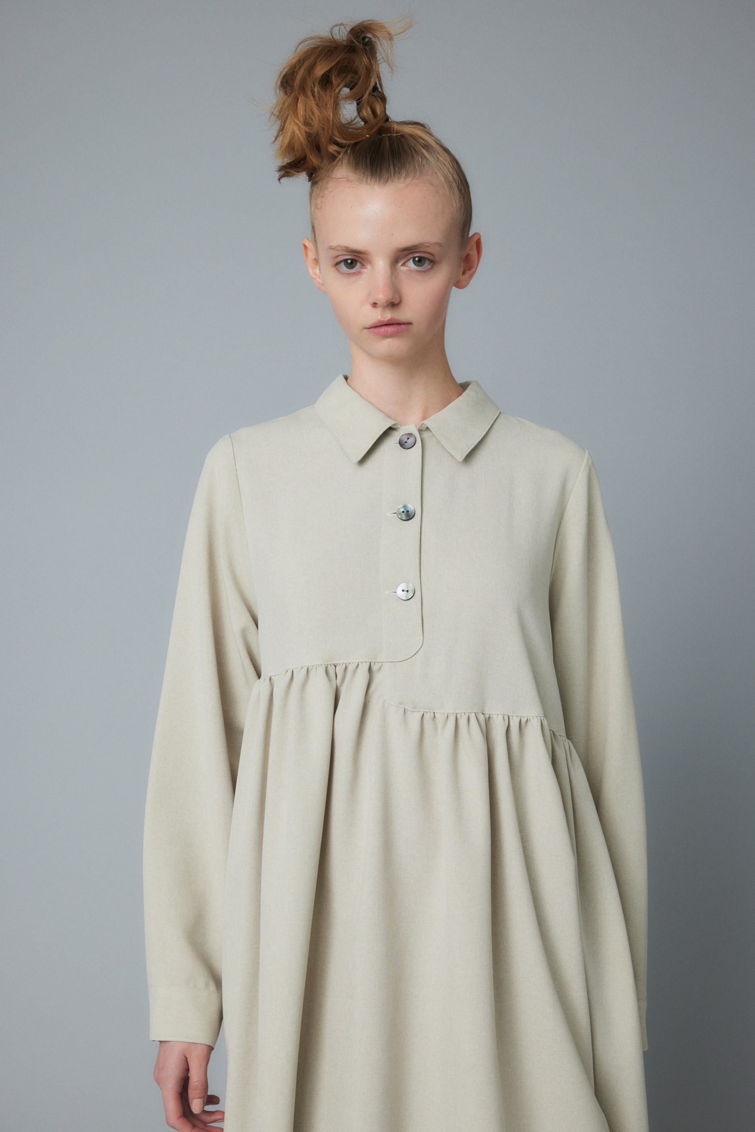 HeRIN.CYE | Volume shirt dress (ワンピース(ミニ・ミディアム