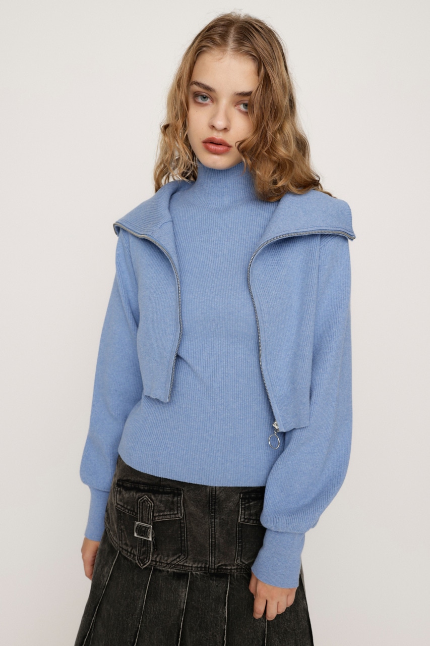 SLY | COLLAR ZIP CROP 2P トップス (ニット ) |SHEL'TTER WEBSTORE