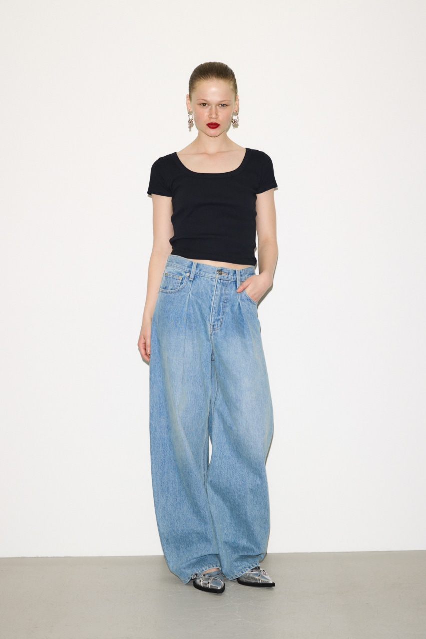 THROW by SLY | 【THROW】J／W CURVE TUCKED パンツ (ワイド ) |SHEL