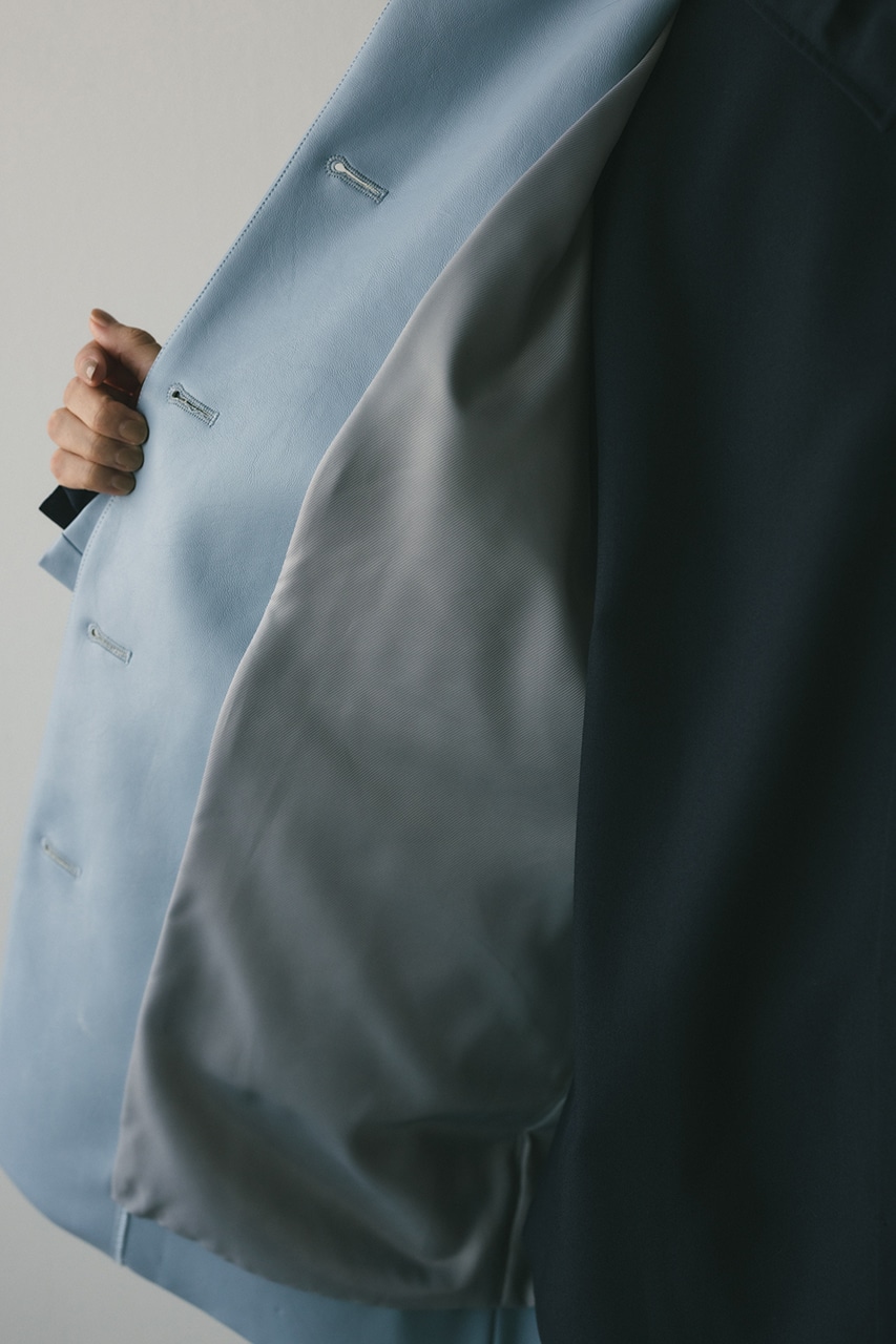 STYLEMIXER | ステンカラーフェイクレザージャケット (ジャケット