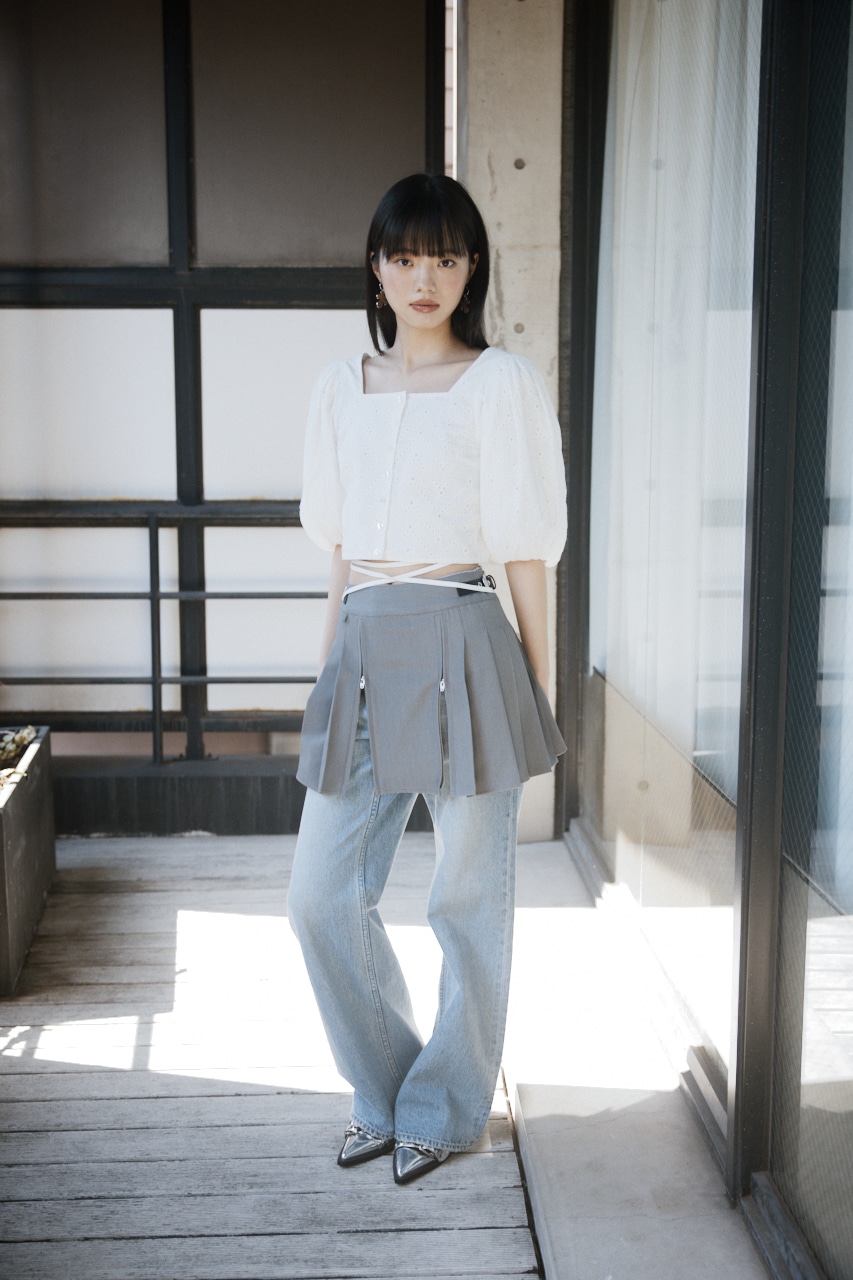 SLY | FRONT BUTTON LACE PUFF トップス (シャツ・ブラウス ) |SHEL