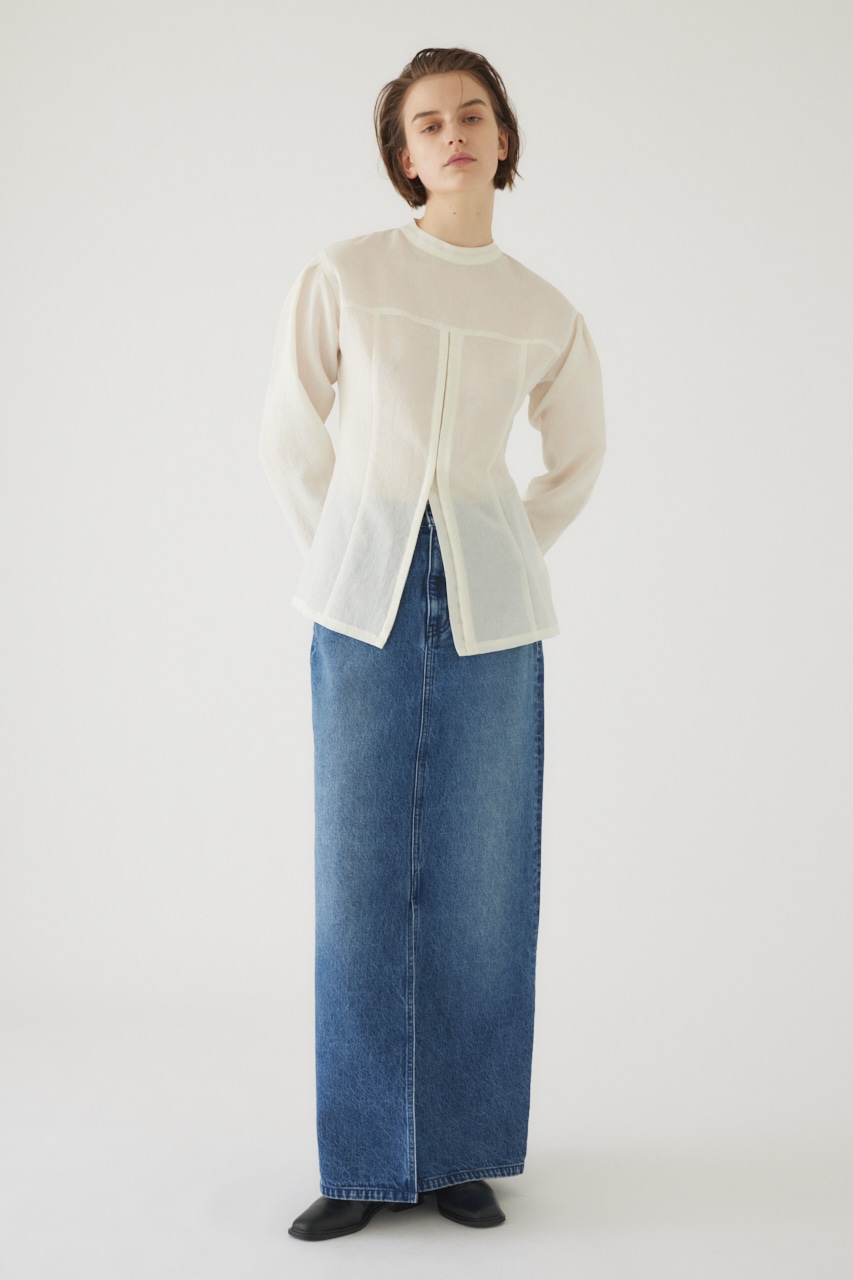 RIM.ARK | Front slit denim SK (SKIRTS ) |RIM.ARK ONLINE STORE