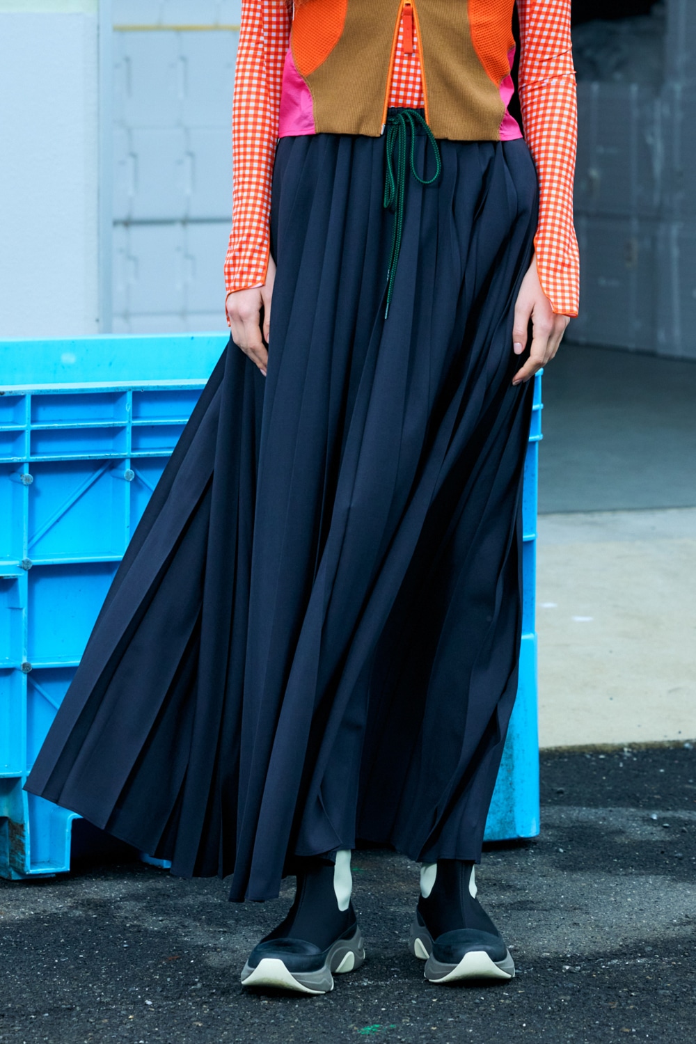 スカート THEREDTHREAD S ring pleats skirt full THEREDTHREAD / ザ