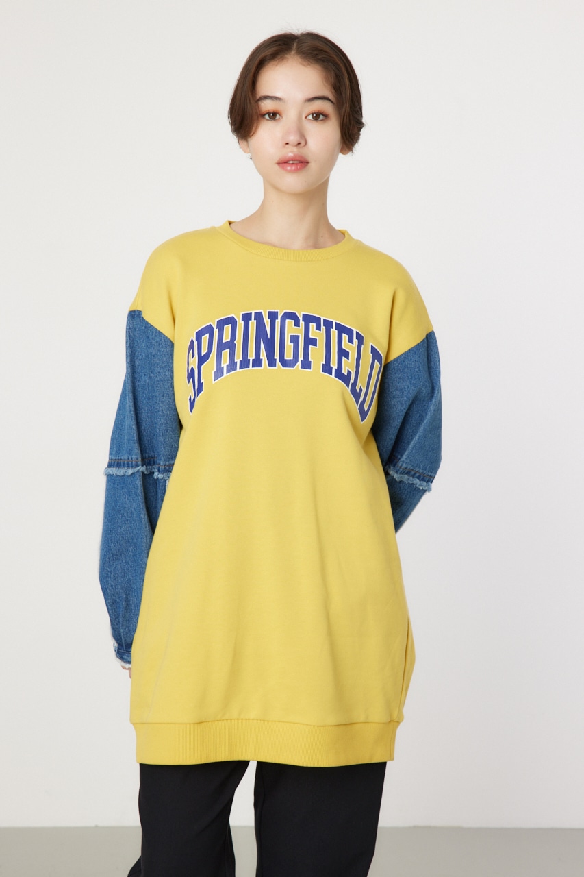 RODEO CROWNS WIDE BOWL | デニムドッキングスウェットワンピース