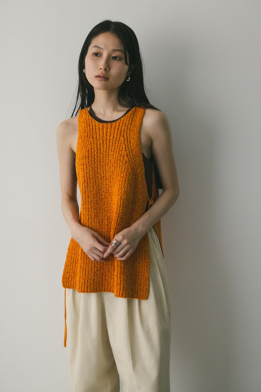STYLEMIXER | サイドリボンミックスニットタンク (キャミソール