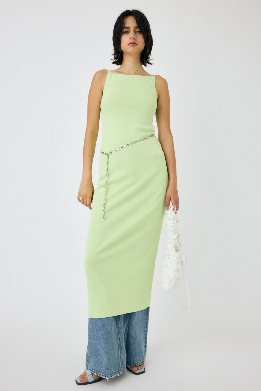 MOUSSY | BACKLESS ニットドレス (ワンピース(ミニ・ミディアム