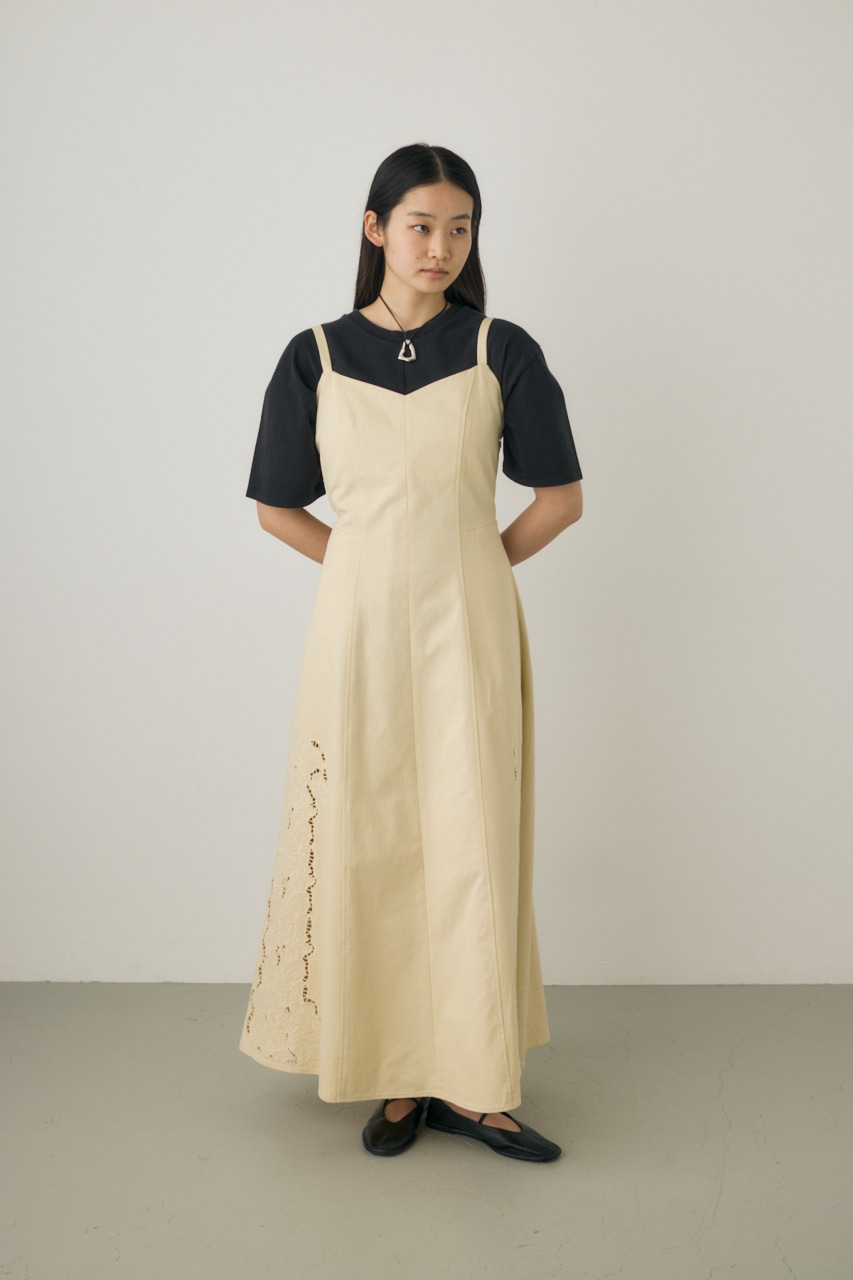 M_ | カットワーク刺繍キャミソールワンピース オーガニックコットン