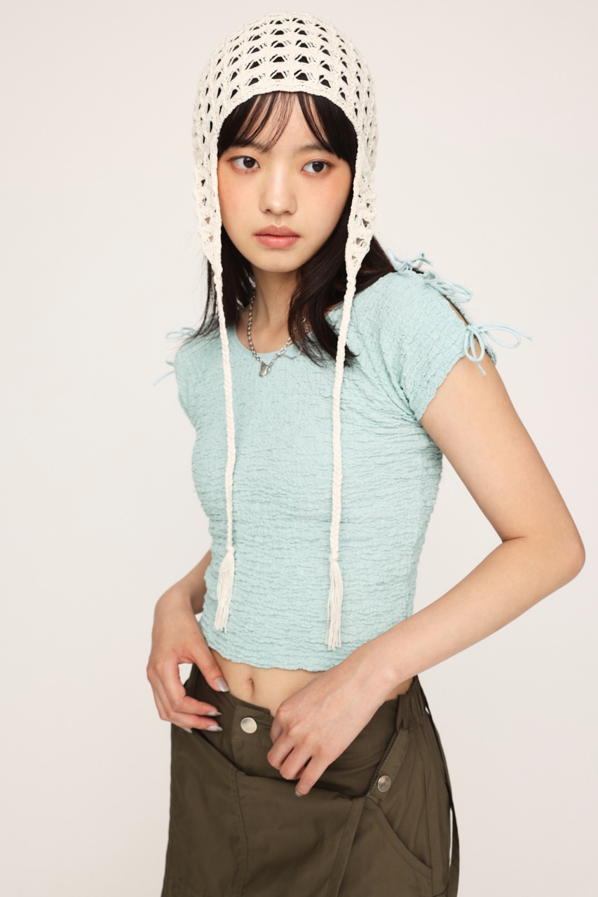 SLY | 2WAY RIBBON JQ トップス (Tシャツ・カットソー(半袖) ) |SHEL