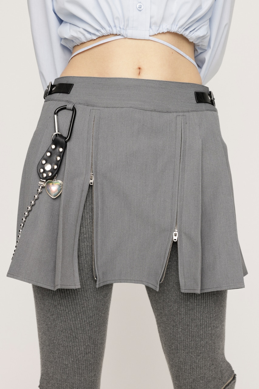 SLY | OPEN ZIP PLEATS ショートスカート (スカート(ミニ) ) |SHEL
