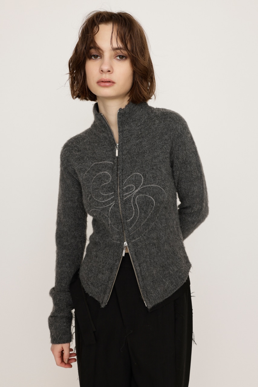 SLY | EMBROIDERY ZIP UP トップス (ニット ) |SHEL'TTER WEBSTORE