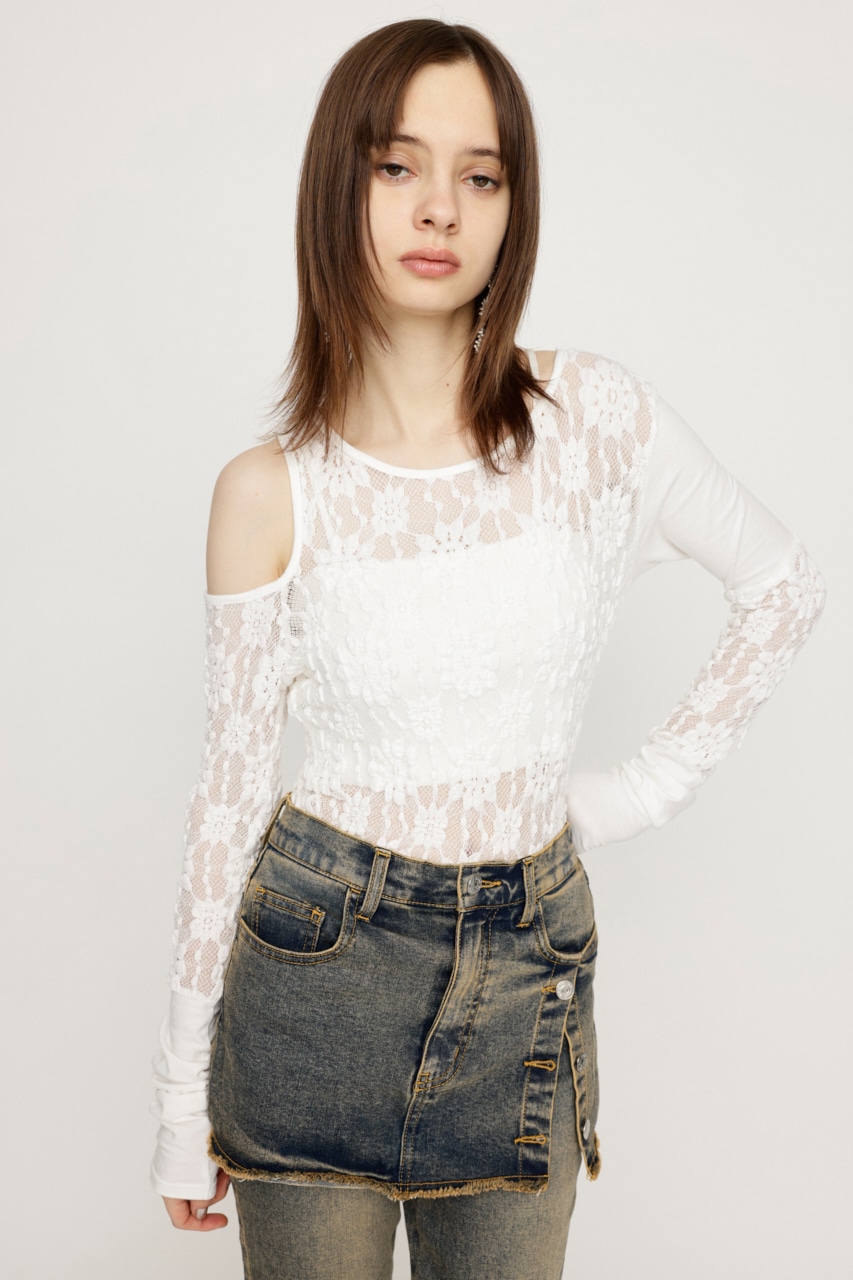 SLY | HOLE LACE トップス (Tシャツ・カットソー(長袖) ) |SHEL'TTER