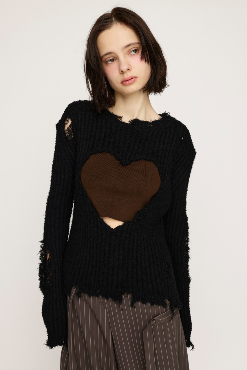 SLY | HEART HOLE 2WAY CRUSH トップス (ニット ) |SHEL'TTER WEBSTORE