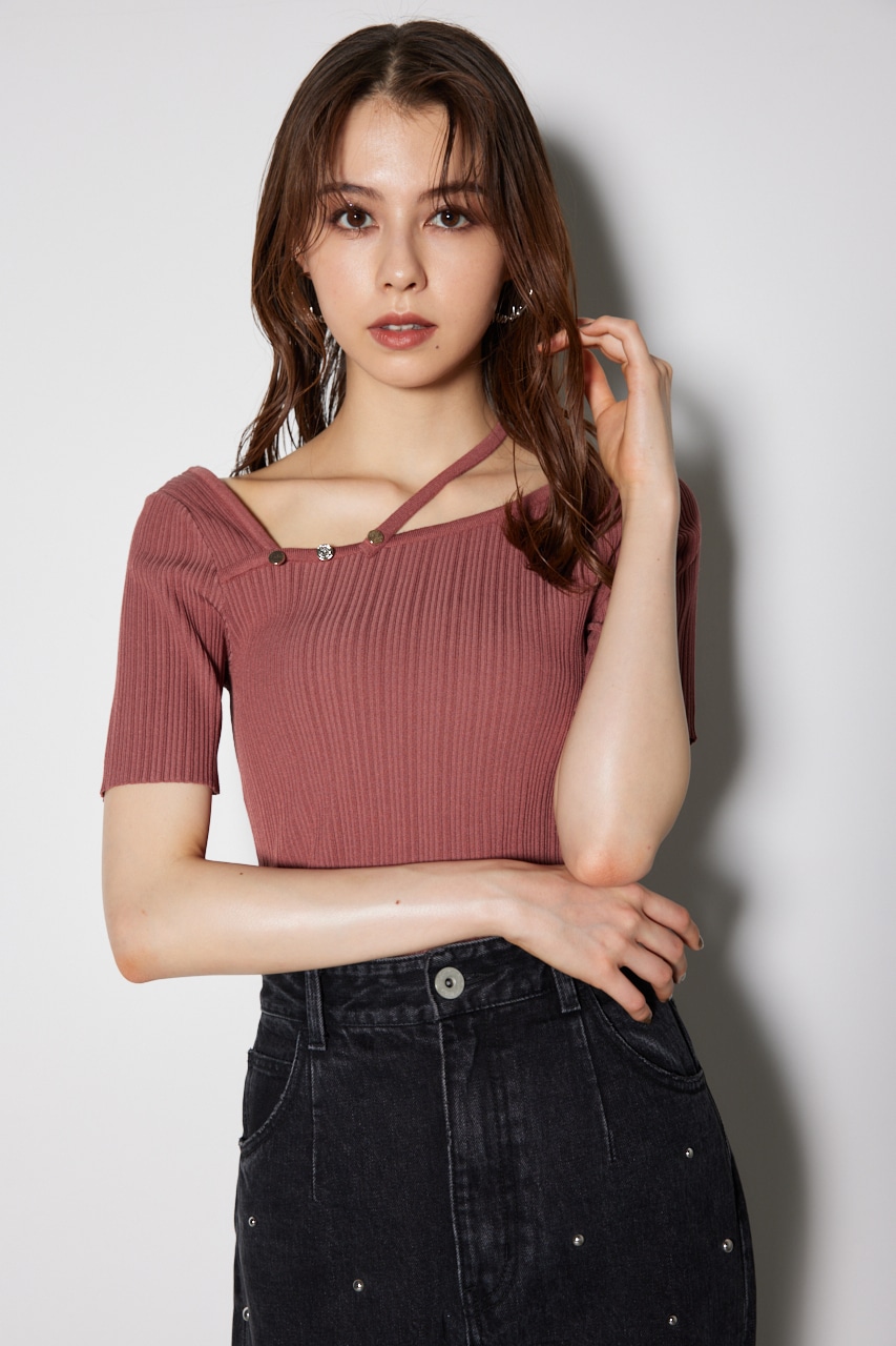 rienda | 2WAYアシンメトリーニットトップス (ニット ) |SHEL'TTER