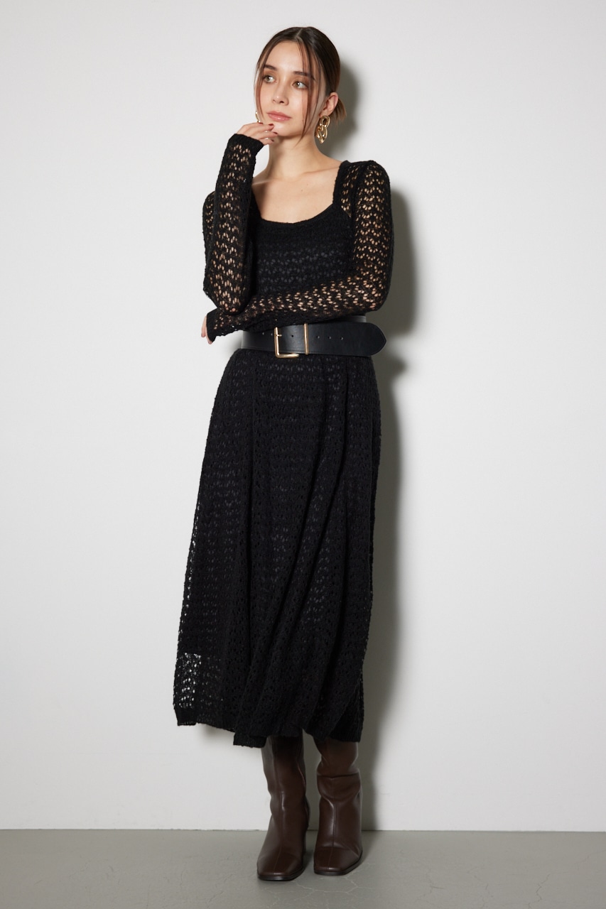 rienda | 【一部店舗・WEB限定】ソフティーニットフレアワンピース