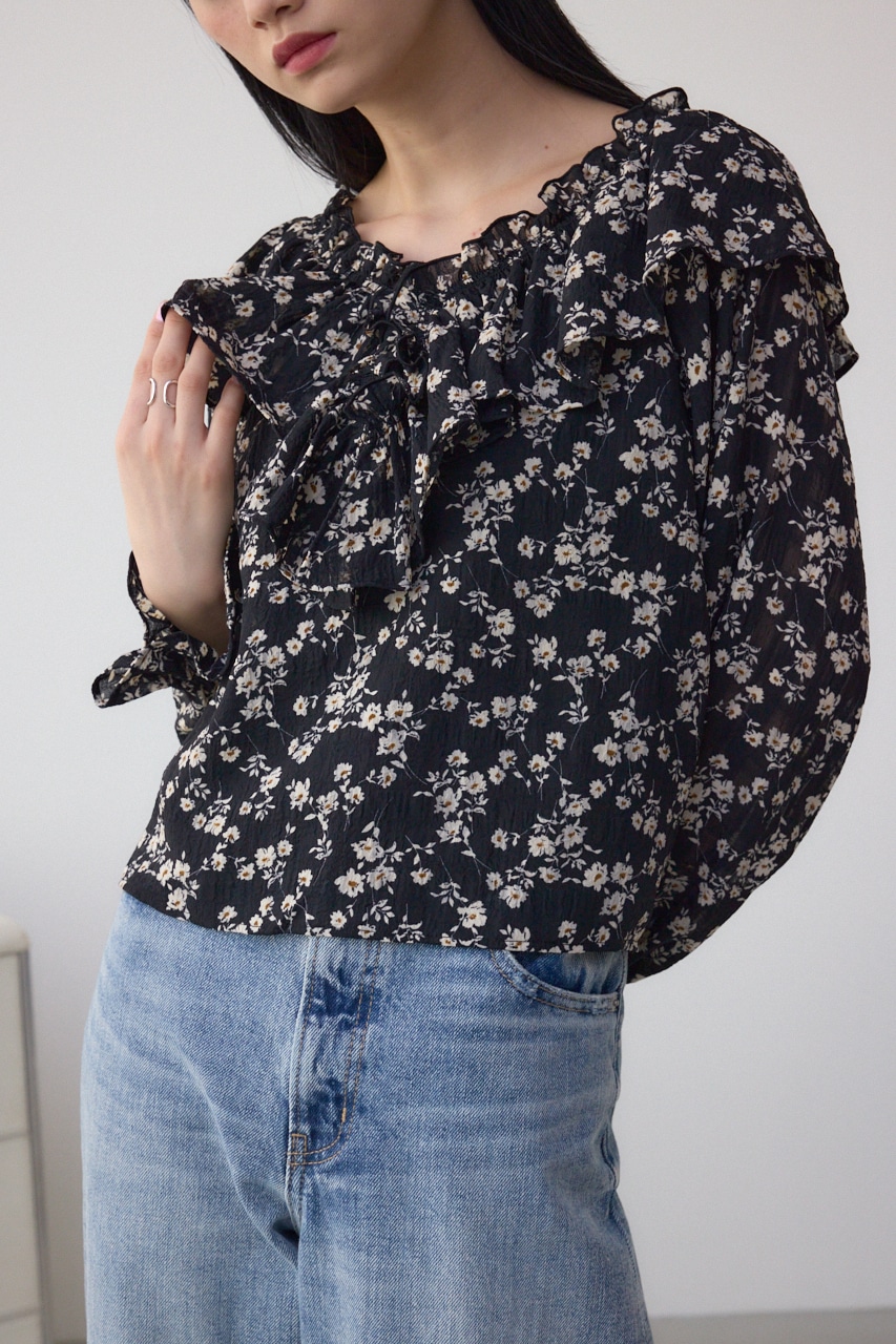 AZUL BY MOUSSY | シアーチェックフラワー柄ブラウス (シャツ