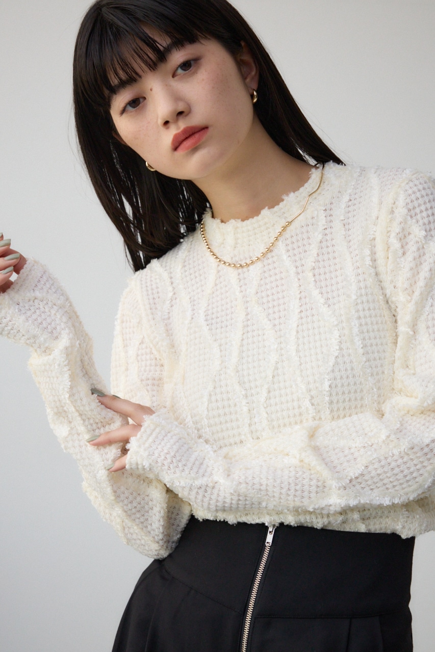 AZUL BY MOUSSY | ジャガードカットソートップス (Tシャツ・カットソー
