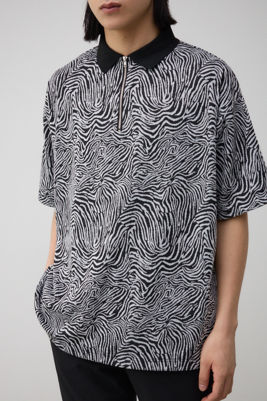 AZUL BY MOUSSY | オーバーサイズジャガードニットポロ (ニット