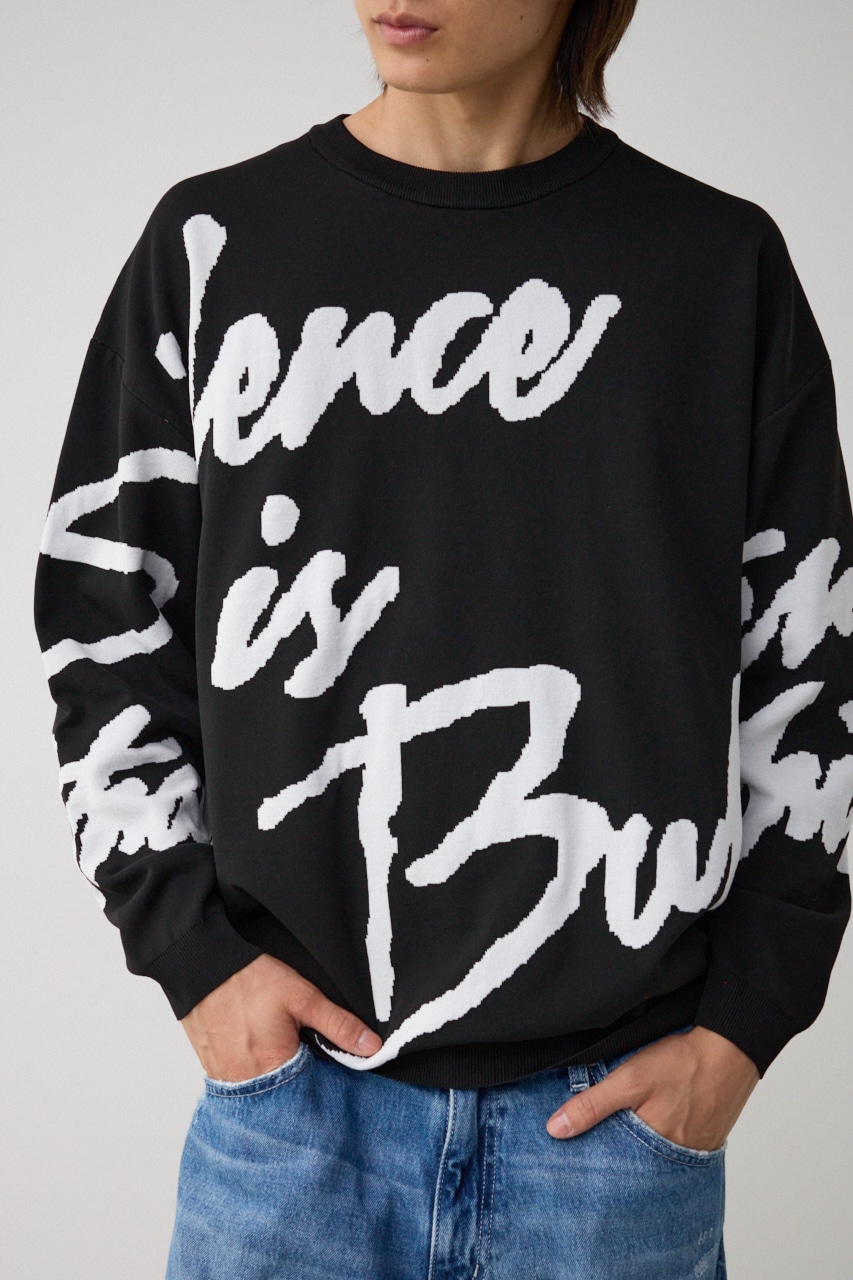 AZUL BY MOUSSY | ジャガードロゴビッグニットトップス (ニット