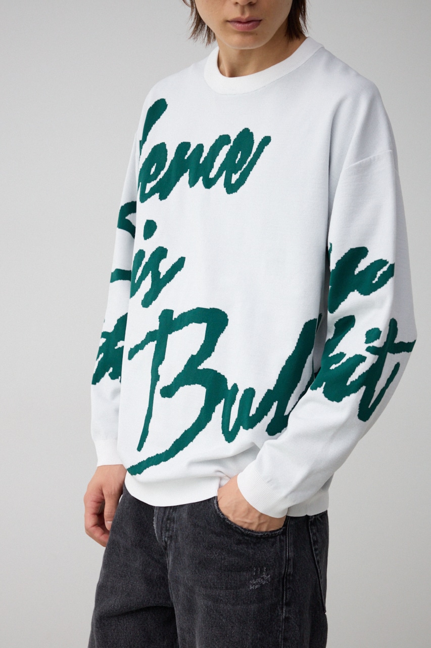 AZUL BY MOUSSY | ジャガードロゴビッグニットトップス (ニット