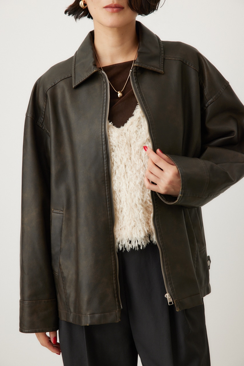 crie conforto | ヴィンテージライクレザージャケット (ジャケット