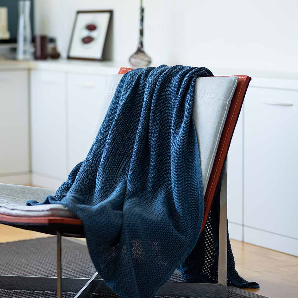 KLIPPAN/クリッパン コットンスロー バスケット ブルー | サステナブル