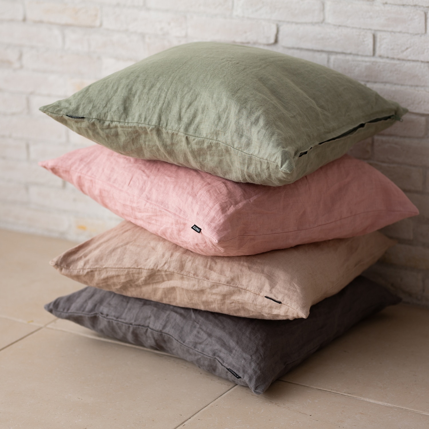 KLIPPAN/クリッパン クッションカバー ウォッシュドリネン ベージュ