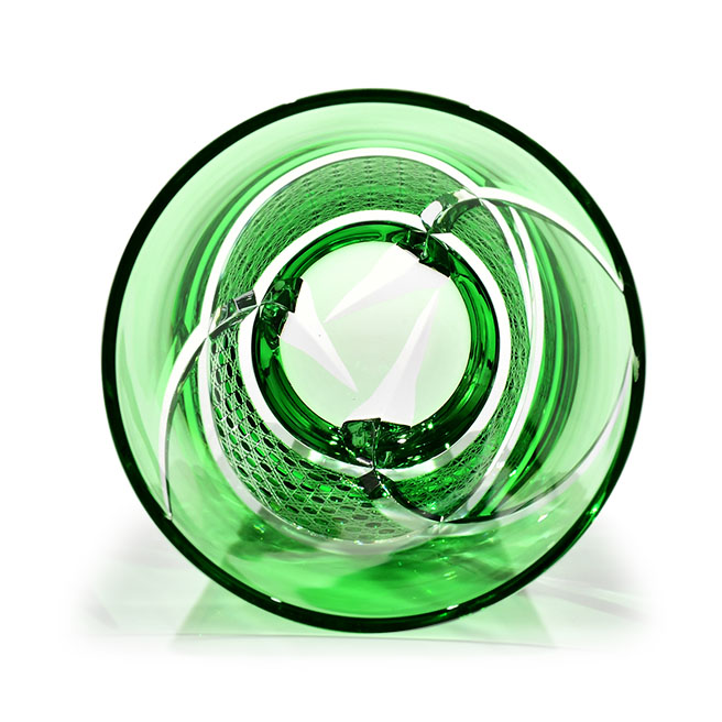 Hn-014 華組コレクショングラス（緑） | 江戸切子の店 華硝（はなしょう）