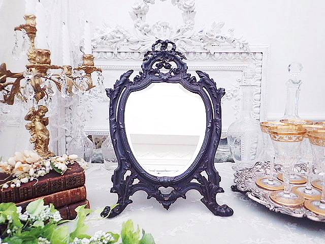 ロココ リボンと薔薇ガーランド ミラースタンド - 薔薇と天使の