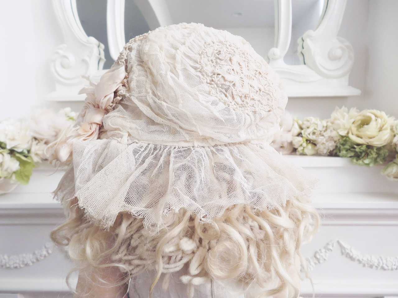 ロココリボン装飾 レースボネ - 薔薇と天使のアンティーク