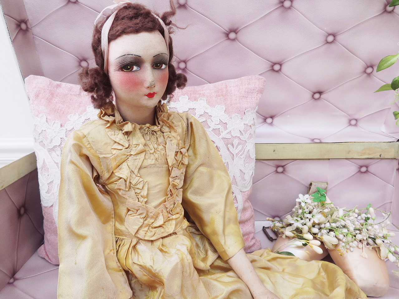 ブドワールドール アンティークドール フランス 特大 1930年代 入手