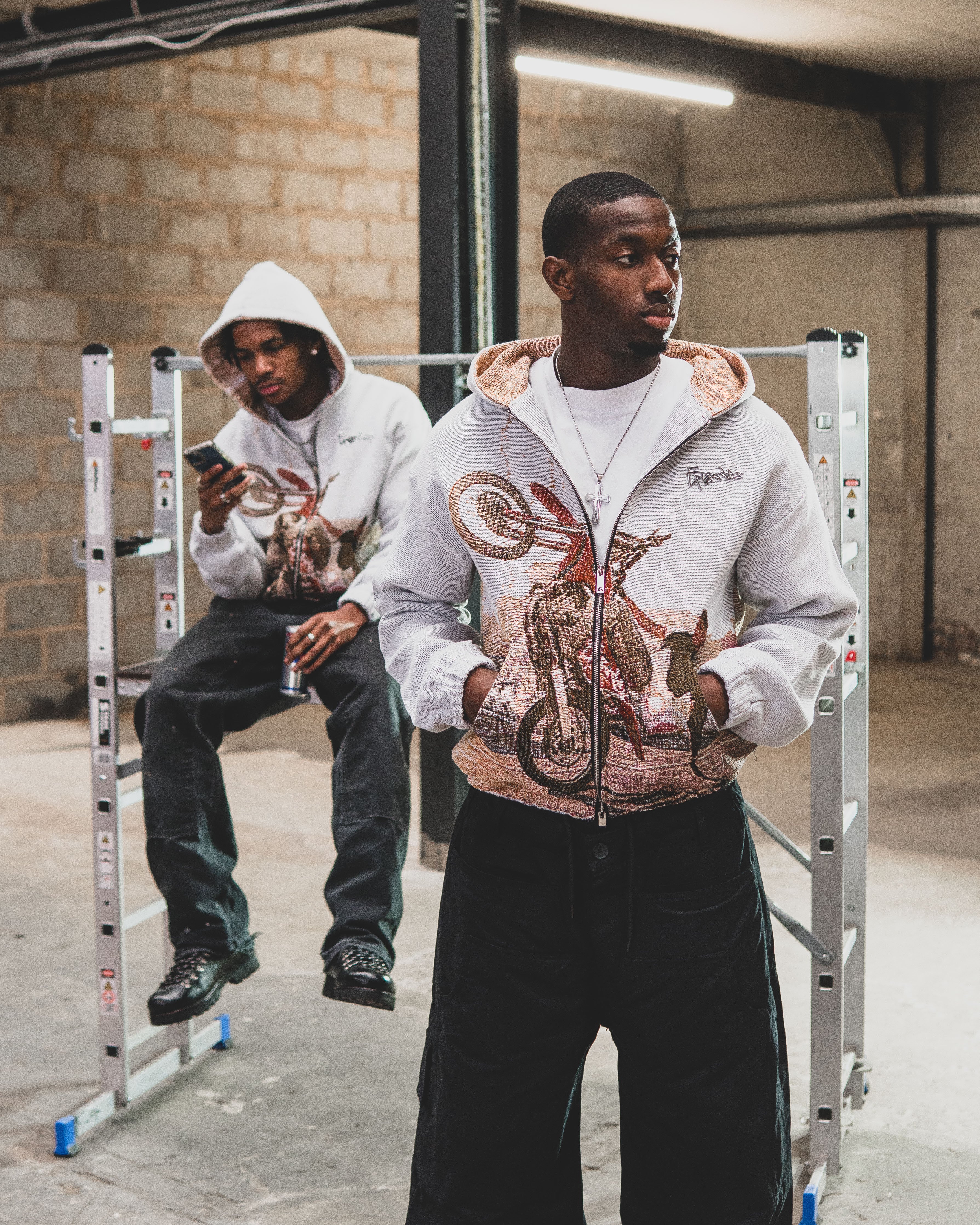 WHEEL UP Tapestry Zip-Up Hoodie - The Episodes Project