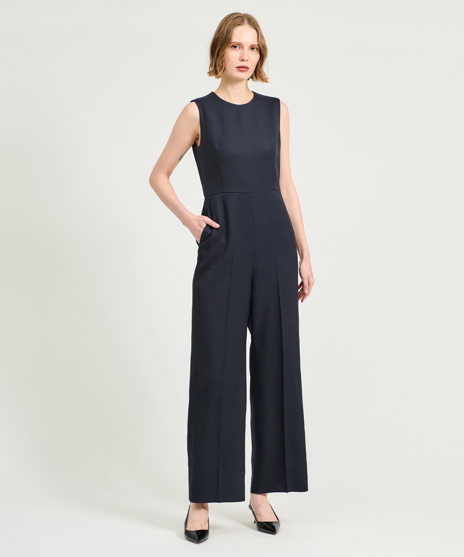 ESTNATION / ウールレーヨン ストレートオールインワン《EXCLUSIVE