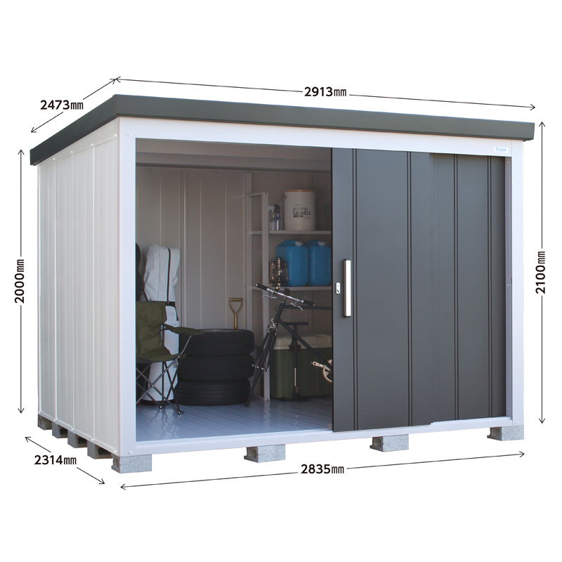 サンキン物置E-Style レスパスEL-2823(GK) - エクステリア商品 和風