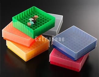 81 Well Lab Cryo Freezer Storage Rack With Lid | ExtraGene, Inc.