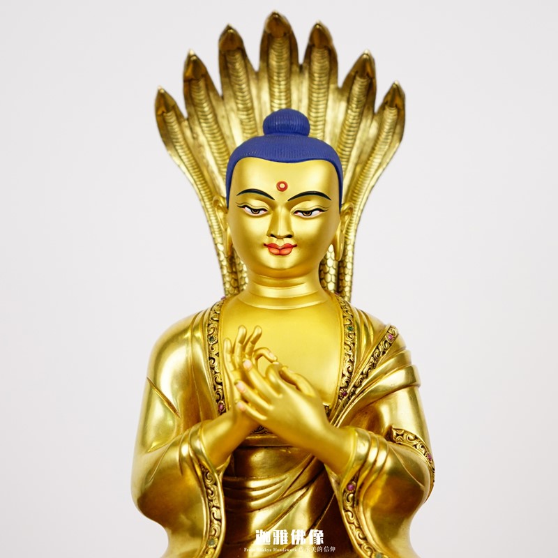 鎏金龙树菩萨-32cm_龙树菩萨_上师部_佛像_产品_尼泊尔佛像网