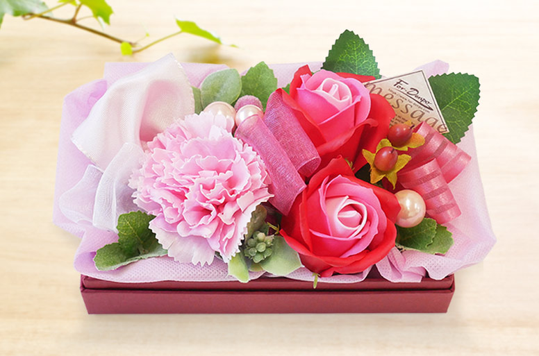 ピンクローズとピオニーのスワッグ｜光触媒フラワー・開店祝い・誕生日